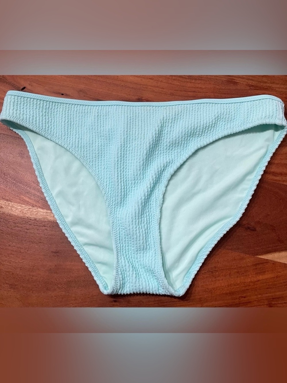 NWT Aerie Crinkle Full Coverage Bikini Bottom in Shiny Wintergreen - Size L